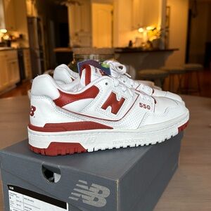 New balance 550 -White Red (womens 6-mens 4.5)